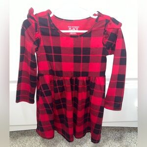 Children’s Place Red Plaid Ruffle Dress Size 3T